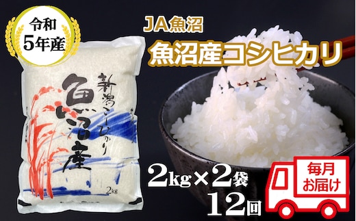 
										
										JA118P113 ＜令和5年産＞ 魚沼産コシヒカリ定期便 2kg2袋×12回（12か月連続お届け）（JA魚沼）白米 魚沼 米 定期便
									