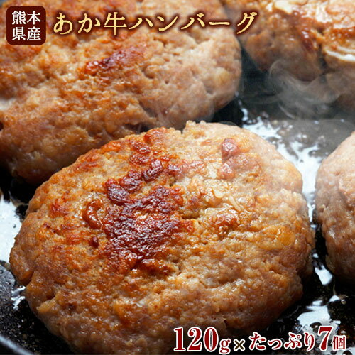 【ふるさと納税】あか牛ハンバーグ 熊本産あか牛を使用した贅沢ハンバーグたっぷり7個入り 熊本あか牛 赤牛 あかうし《7-14日以内に出荷予定(土日祝除く)》