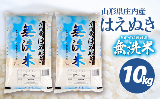 令和7年産【無洗米】庄内産 はえぬき　10kg(5kg×2袋) SA SD0247
