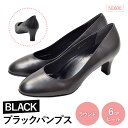 【ふるさと納税】EIZO BLACK ブラックパンプス/ラウンド 6cm〈N1600〉【14004】