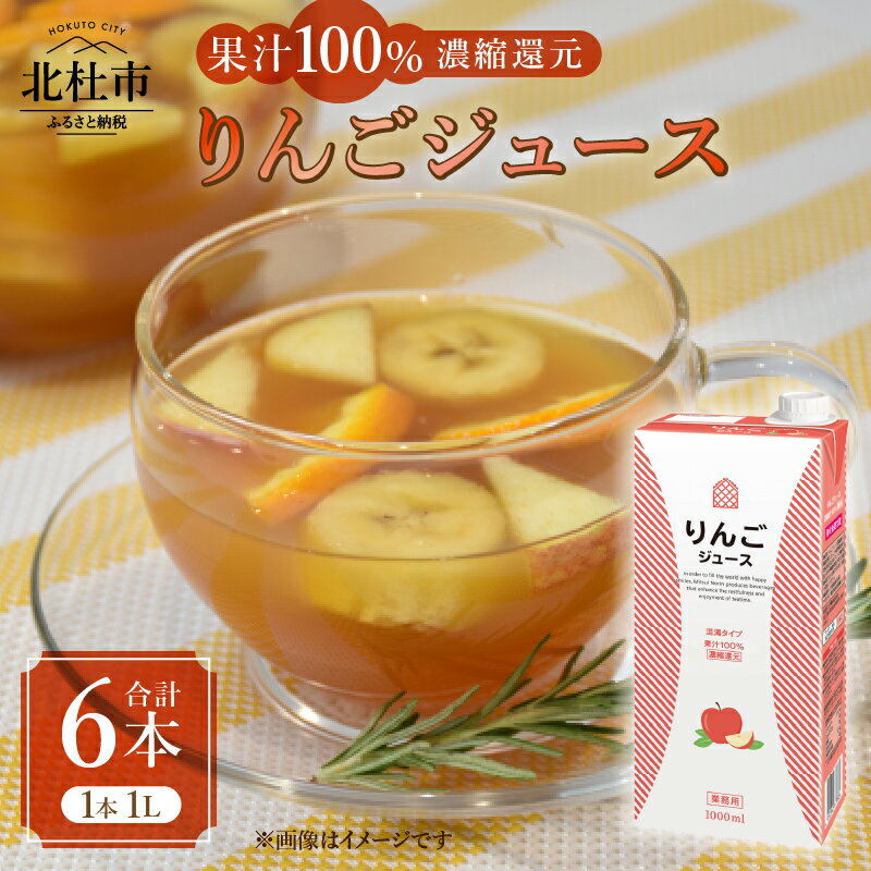 【ふるさと納税】 りんごジュース 濃縮還元 100％ ホワイトノーブル 1L 1000ml 6本 紙パック ストレート アレンジティー 混濁タイプ リンゴ 飲料 日東紅茶 業務用 優雅 贅沢 ティータイム 山梨県 北杜市 送料無料