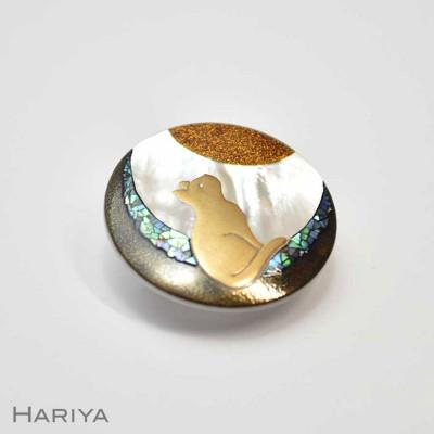 ふるさと納税 加賀市 猫蒔絵 白蝶貝ブローチ |  | 02