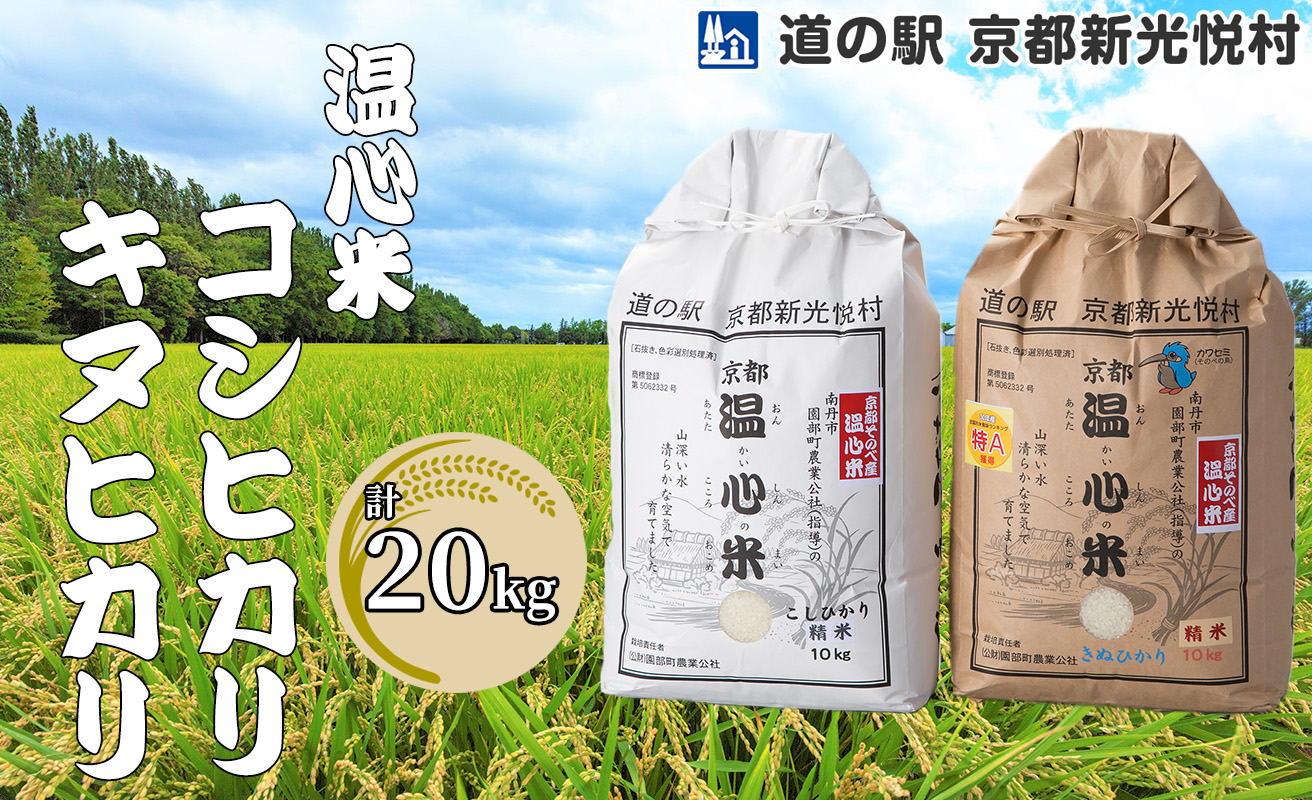 【新米】【道の駅 京都新光悦村】温心米「白米」食べ比べセット 計20kg（10㎏×2）[高島屋選定品］041N538