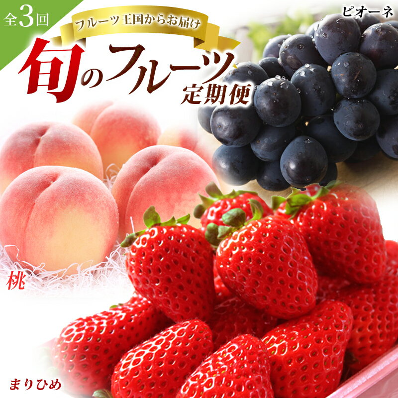 【ふるさと納税】 《レビューキャンペーン実施中！》 【全3回】旬のフルーツ定期便 いちご 桃 ピオーネ | 定期便 フルーツ定期便 果物定期便 くだもの定期便 果物 くだもの いちご イチゴ 桃 もも モモ ぶどう ブドウ 旬 人気 産地直送 送料無料【tkb401】