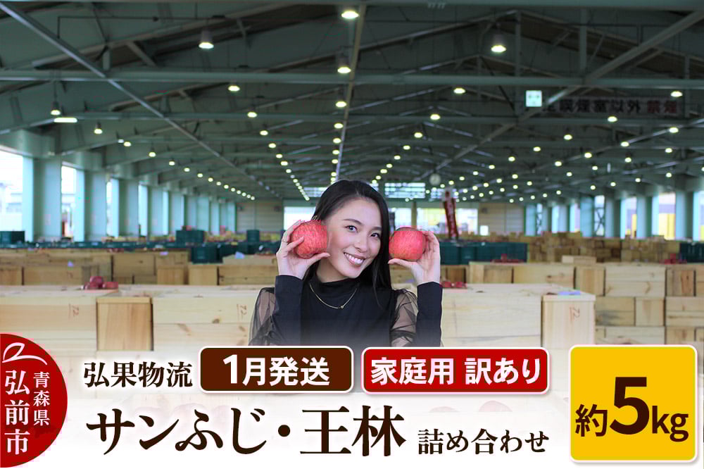 
            りんご【1月発送】家庭用 訳あり サンふじ・王林 詰め合わせ 約5kg
          