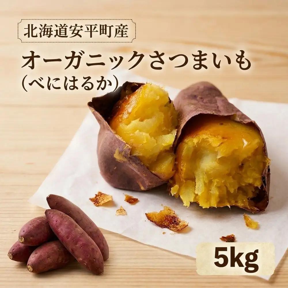 ＜ 先行予約 ＞ オーガニック さつまいも べにはるか 5kg サツマイモ 紅はるか いも イモ 芋 有機栽培 有機野菜 化学農薬不使用 化学肥料不使用 焼き芋 大学芋 北海道 安平町 安平