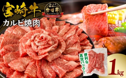 《2026年4月発送》宮崎牛カルビ(バラ)焼肉 合計1kg_M365-001-apr