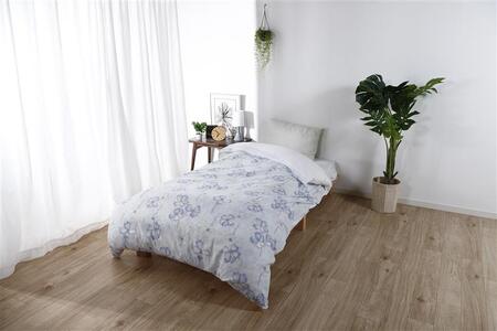 三河産　綿100％　120本ガーゼ毛布カバー_ポピーブルー【G0578】