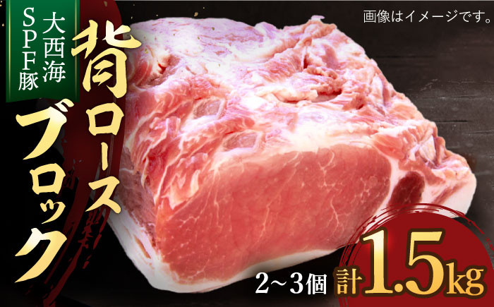 
            【肉塊で肉会】大西海SPF豚 背ロースブロック 計1.5kg（2～3個）訳あり ＜大西海ファーム＞ [CCY027]
          