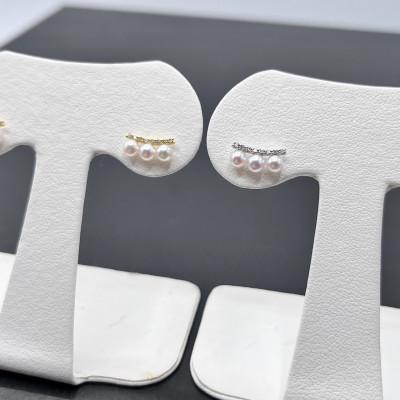 ふるさと納税 伊勢市 K18YGダイヤモンド0.08ct アコヤ真珠ピアス3.5mmUP　1890 |  | 03