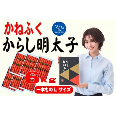 ふるさと納税 田川市 かねふく 6kg(1kg×6)辛子明太子 Lサイズ(1本物)