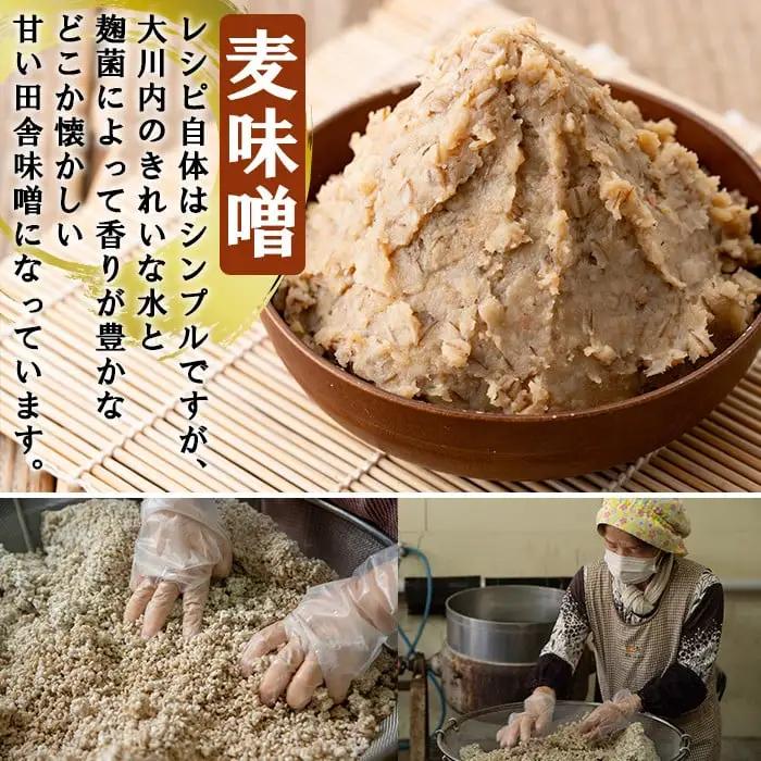 大川内 麦味噌 1kg×3袋 豚味噌 180g×4個 セット 味噌 みそ 【大川内地区コミュニティ協議会】 i345