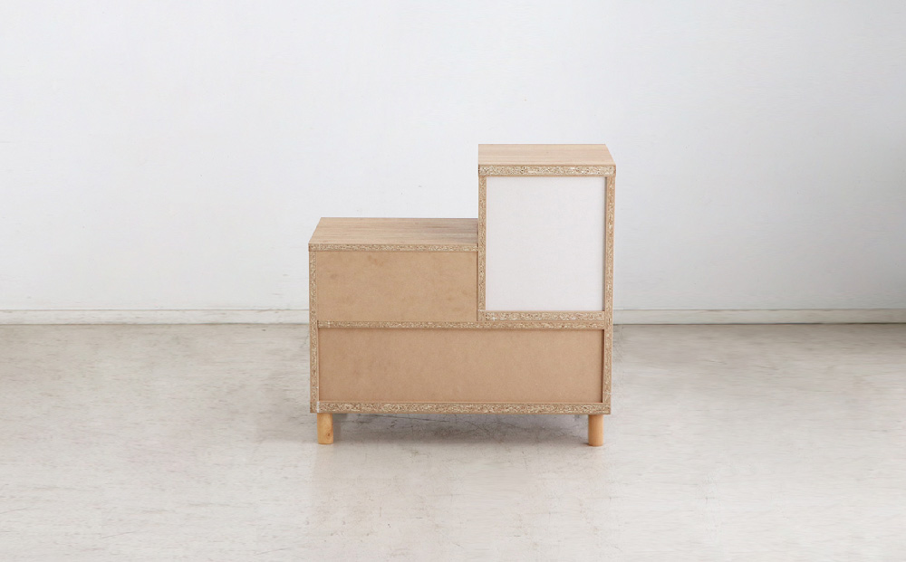 【東馬家具】TRM017 Hop Stepチェスト【天然木 ナチュラルデザイン 収納アイテム 猫 キュート 完成品 脚のみ取付】(H060614)