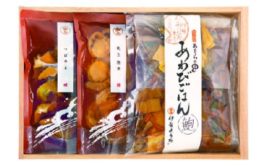 1001　〈伊勢せきや〉美しくに　楽　アワビ 貝 だし ごはんの素 ホタテ ほたて つぼやき ギフト 自宅