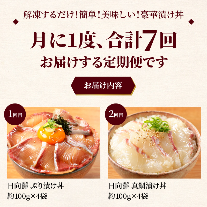 お魚の漬け丼バラエティ7回定期便 N019-YF072_イメージ2