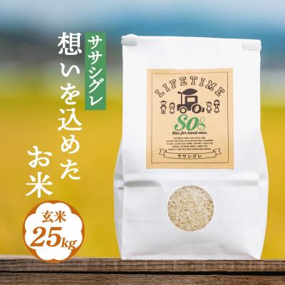 ふるさと納税 石巻市 米 ササシグレ 玄米 25kg 農薬不使用 化学肥料不使用 ささしぐれ お米 コメ こめ ご飯