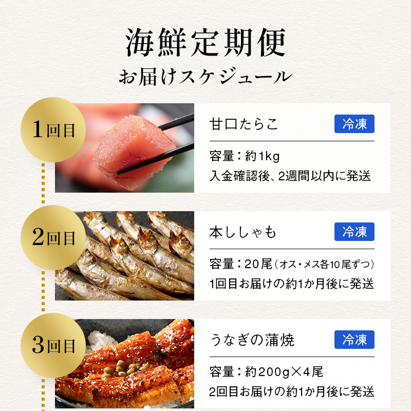 【贅沢6回お届け】釧路の海鮮物語 豪華海鮮定期便 紅鮭 たらこ サーモン さんま うなぎ ししゃも 海鮮 6か月連続 冷凍便 贅沢 ギフト F4F-9224