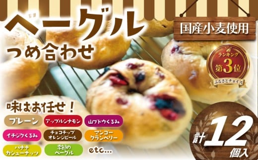 べーぐる 詰め合わせ 12個 セット 国産 小麦 国産 厳選 小麦 ベーグル パン ぱん be-guru pann pan プレーン ブルーベリー チョコ イチジク くるみ 地元 野菜 朝食 個包装 楽しみ 冷凍 プレゼント ギフト 手土産 喜ぶ muginami BAKERY ムギナミベーカリー 神奈川 湘南 藤沢