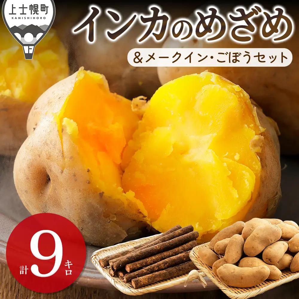 2026年産 北海道産 越冬 インカのめざめ メークイン ごぼう セット 計9kg 北海道 上士幌町 西原農場 野菜 熟成 じゃがいも ジャガイモ インカ インカの目覚め 馬鈴薯 詰め合わせ 産地直送  ◆2027年02月配送