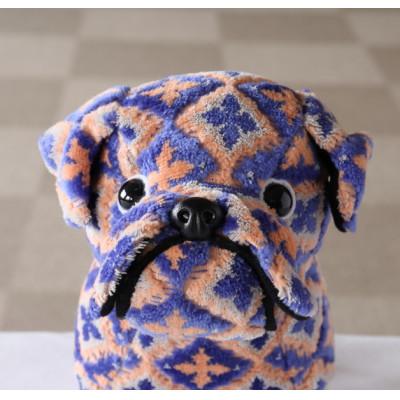 ふるさと納税 橋本市 NAKAYA KINKAZAN TEXTILE　ぬいぐるみ　モンちゃん(ブルドック)ネイビー/ピンク |  | 01