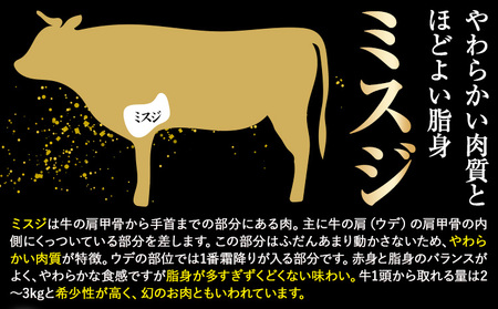 希少部位 博多和牛ミスジ ステーキ 1kg 株式会社MEAT PLUS《30日以内に出荷予定(土日祝除く)》福岡県 鞍手郡 小竹町 博多和牛 和牛 牛肉 ステーキ肉 肉 牛 真空パック 個包装