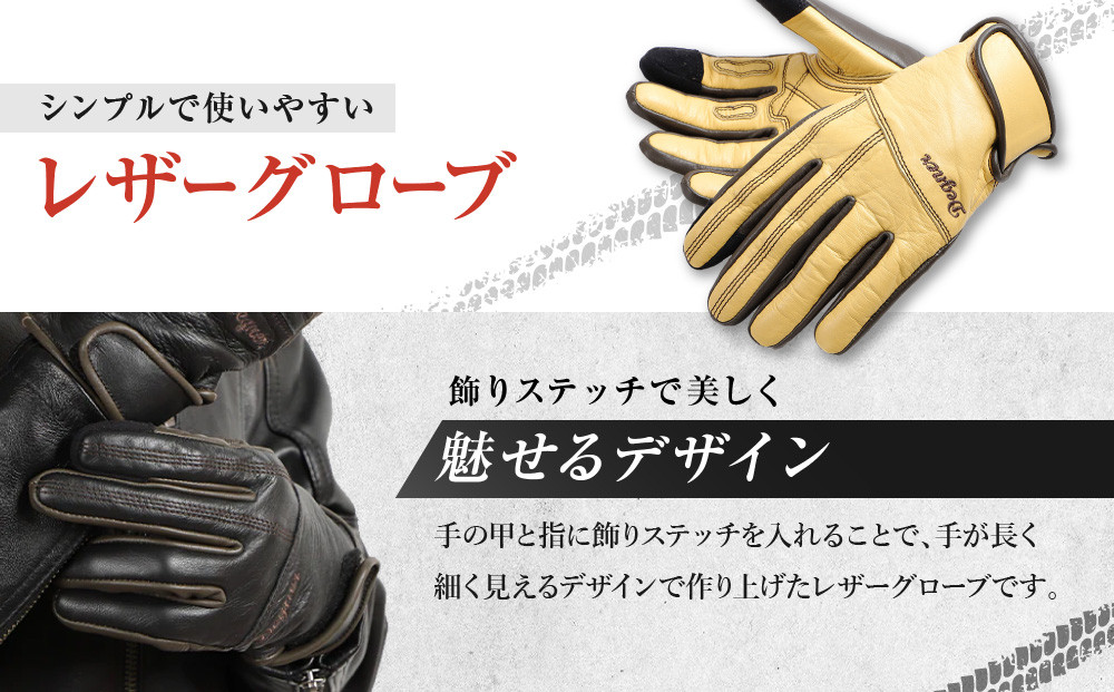レディース レザーグローブ ベージュ S｜京都 デグナー バイクギア 人気ブランド 手袋 [FRTG-70] ［ バイク用 レザーグローブ 女性用 オールシーズン 本革 牛革 スマホ対応 耐久性 手袋
