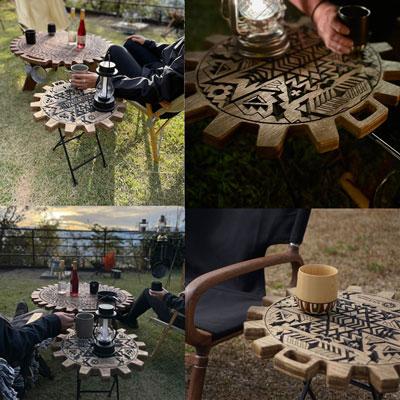 ふるさと納税 下呂市 【チーク】サイドテーブル Kokopelli(1台)机 テーブル 彫刻【93-12【2】】 |  | 03