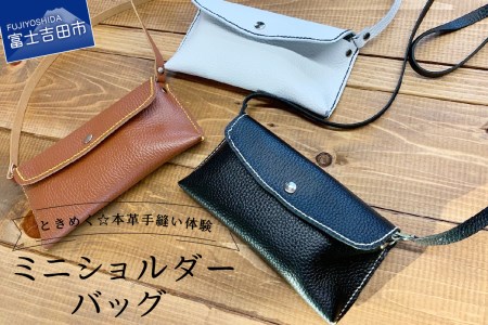 型押し革 ミニショルダーバッグ 手縫い体験チケット 