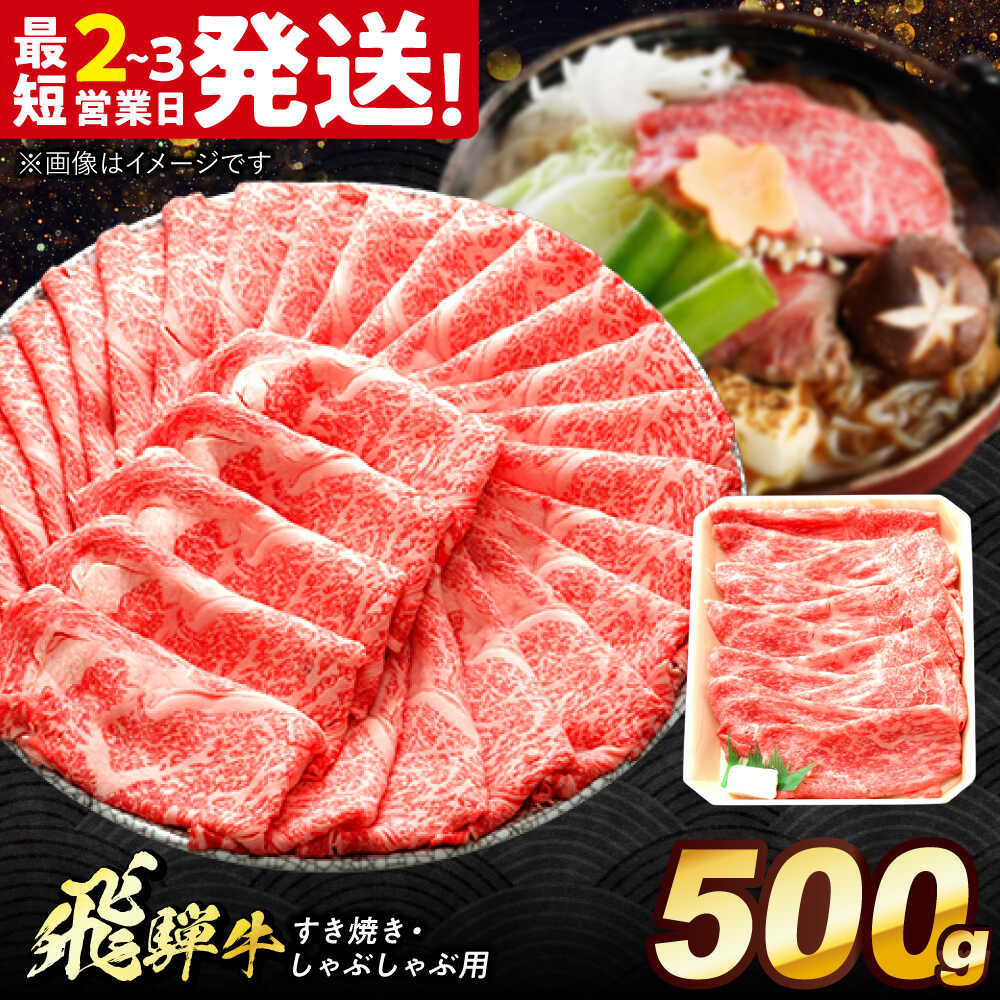 【ふるさと納税】飛騨牛 すき焼き しゃぶしゃぶ 両用 500g 多治見市 / 養老ミート 冷凍 モモ 肩 赤身 あっさり 和牛 ギフト[THG005]