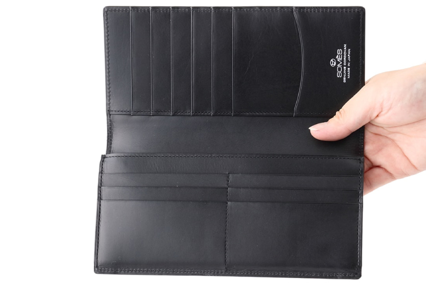 SOMES 財布 メンズ ディアマン 束入れ ブラック DM-02 長財布 本革 [ソメスサドル 北海道 砂川市 12260606-bk] ソメス サイフ さいふ 革 レザー 革製品 コードバン 薄い