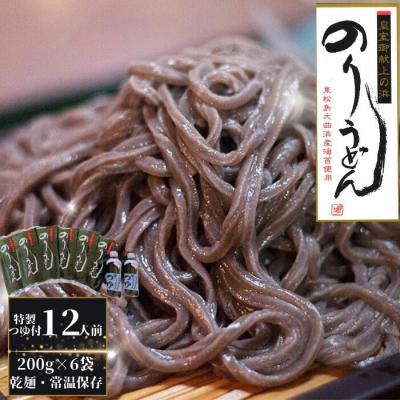 ふるさと納税 東松島市 のりうどん 乾麺 6袋 特製つゆ2本 ギフト大 2人前×6袋 200g × 6袋 麺 特製つゆ2本D