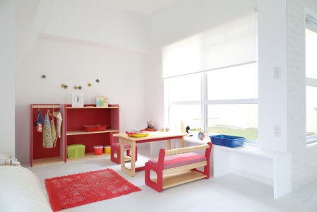 [知育にも役立つ] キッズ用テーブル (レッド) [0279]