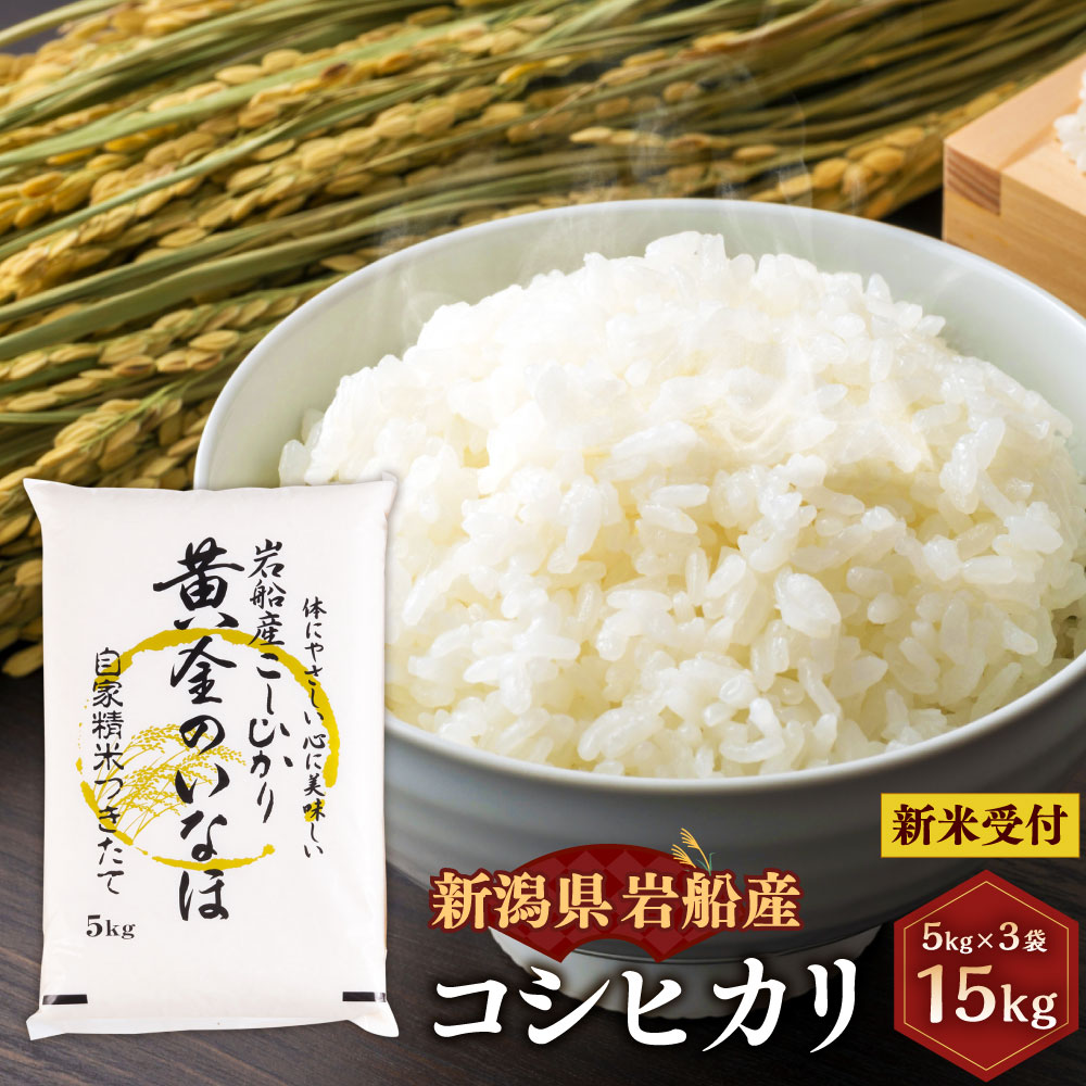 【ふるさと納税】【新米受付・令和7年産米】自然豊かな風土が育んだ 新潟県 岩船産 コシヒカリ合計 15kg 5kg×3袋 米 精米 白米 ご飯 ごはん 新潟県 村上市 NC4023