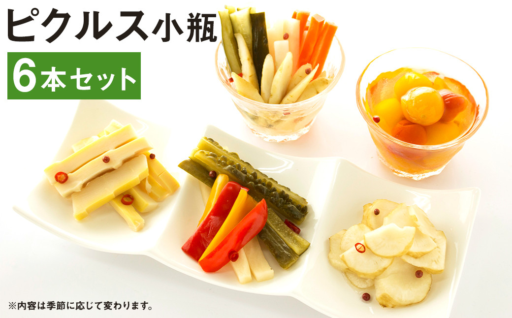 
            ピクルス 小瓶 (130～150g)×6本 セット  野菜 やさい 瓶詰め 【メロンドーム】
          