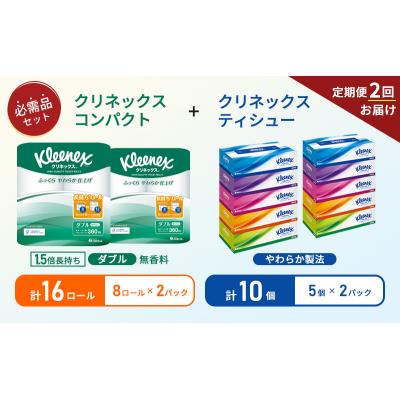 ふるさと納税 岩沼市 【6ヶ月ごと計2回お届け】ティッシュ+トイレットペーパー無香料2P[No.5704-1789] |  | 01