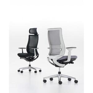 Mbh3_コクヨチェアー　ベゼル(プルシアンブルー)／ヘッドレスト／フローリング用（Vキャスター）／在宅ワーク・テレワークにお勧めの椅子