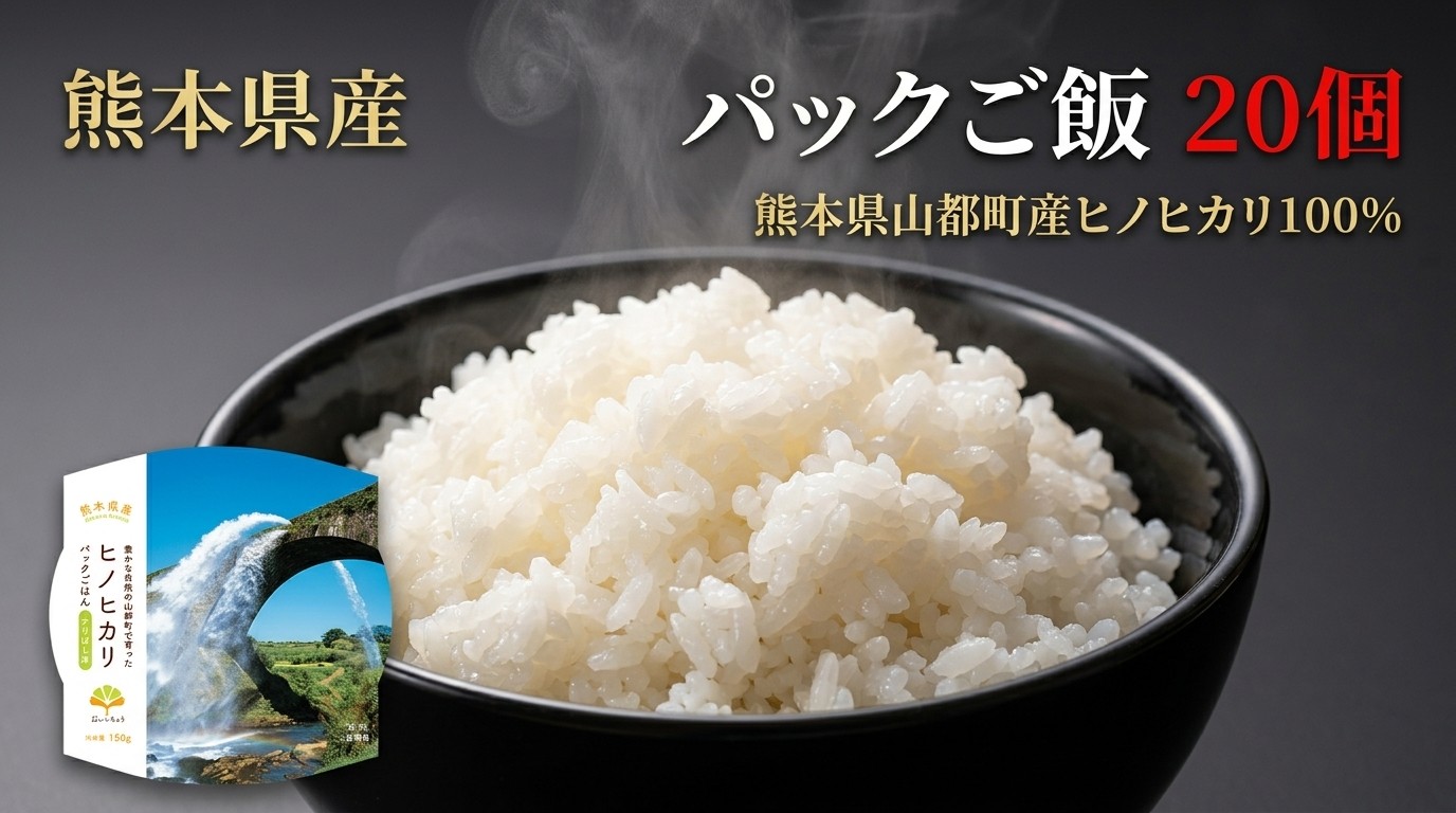 
                  パックご飯 20個 パックごはん パックライス ヒノヒカリ 保存食 ご飯 お米 米 こめ コメ 白米 白飯 飯 おにぎり パック ブランド米
                