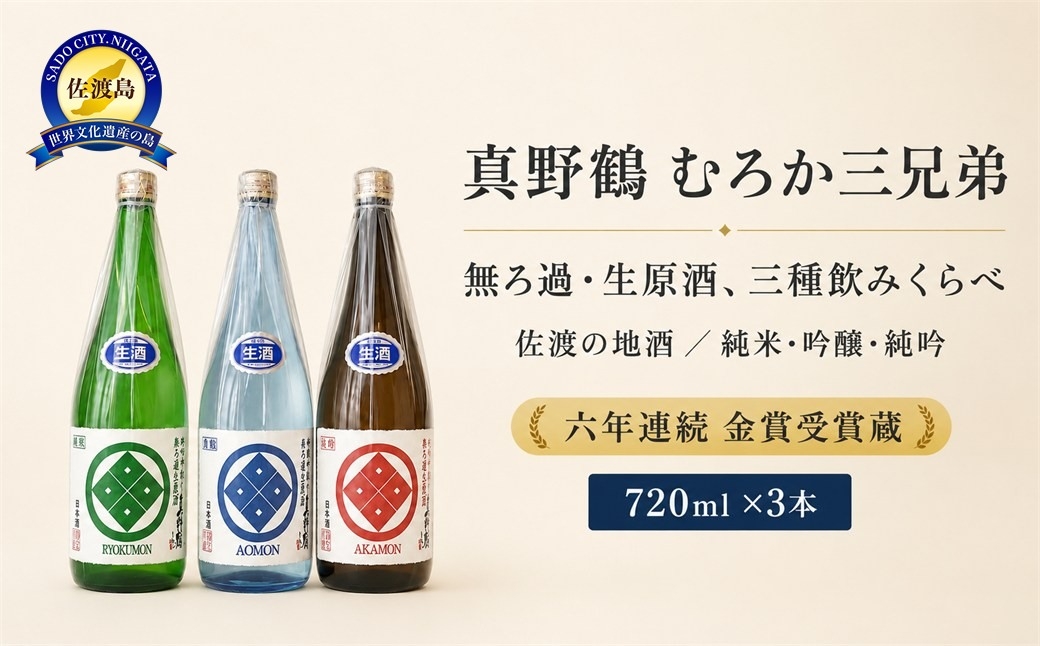 
                  【日本酒 無ろ過生原酒3本セット】佐渡の地酒 真野鶴 純米・吟醸・純米吟醸 各720ml 中取り 要冷蔵 尾畑酒造 | 新潟の地酒 佐渡の地酒 佐渡日本酒 無濾過 むろか 生原酒 生酒 純米 吟醸 純米吟醸 清酒 地酒 日本酒 お酒 酒 さけ 飲みくらべ にいがた さど 新潟県 佐渡市
                