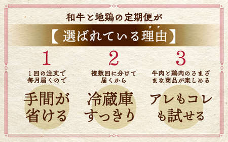 【6回定期便】鶏肉 和牛と地鶏 訳あり鶏肉
