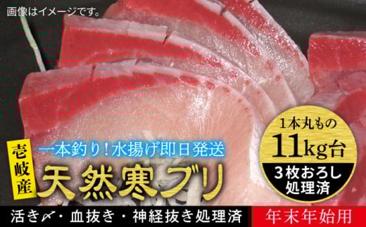 【お正月用】壱岐島産天然寒ブリ（11ｷﾛ台・3枚おろし） [JBS038]