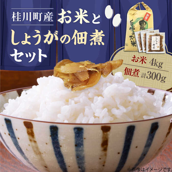 【ふるさと納税】桂川町産米4kgとしょうがの佃煮セット ▼食べ物 食品 お取り寄せ ご飯のお供 おいしい 冷蔵 つくだに 桂川町/けいせんとれたて村加工部[ADAI001] 12000 12000円