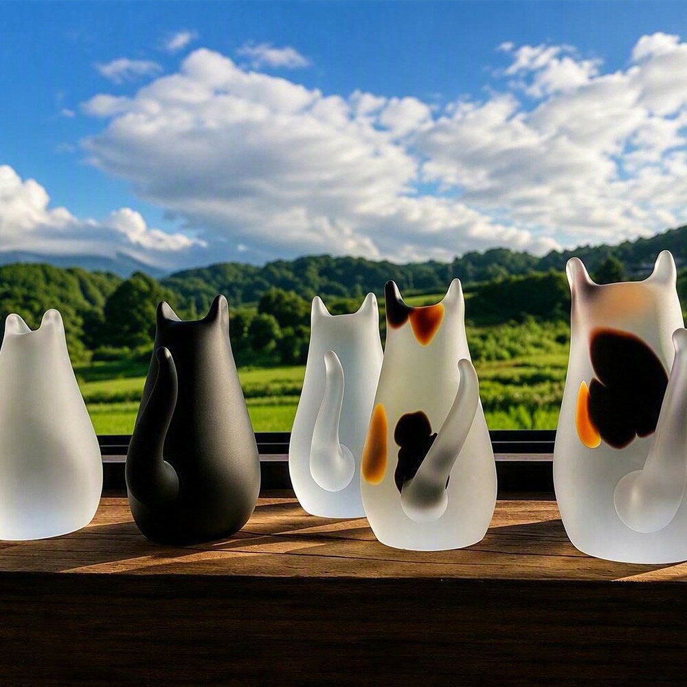 【ふるさと納税】猫リングホルダー 3種類（白猫・黒猫・三毛猫） | ガラス製品 猫モチーフ リングスタンド 指輪置き 指輪ホルダー アクセサリースタンド ジュエリースタンド 作家作品 猫雑貨 ねこ雑貨 ネコグッズ オブジェ 置物 三毛猫 黒猫 白猫 かわいい おしゃれ
