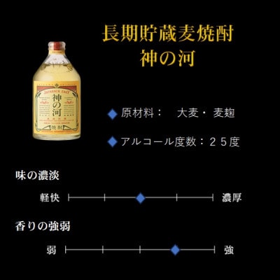 【毎月定期便】人気・神の河(麦焼酎・25度)720ml×2本　BB5−0001全2回【4065700】