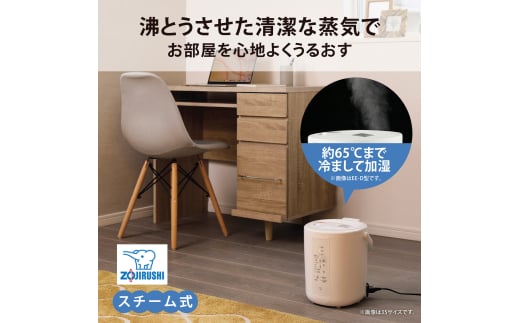 No.290 象印　スチーム式加湿器【EE-RT50-WA】 ／ ZOJIRUSHI EE-RT50-WA ホワイト タンク容量3L 加湿能力 加湿量480mL/h 加湿適用床面積 8畳～13畳 ee-rt50 生活家電 日用品 乾燥対策 蒸気式 フィルター不要 送料無料 大阪府