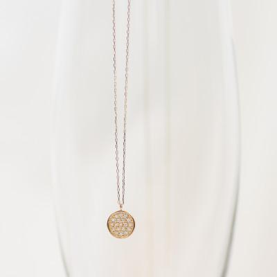 ふるさと納税 大津市 【18金 ラボダイヤネックレス 0.095ct】50cm パヴェペンダント 大人のアクセ K18 |  | 02