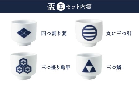 【美濃焼】侍コレクションＥ　蛇の目盃 9点セット【丸モ高木陶器】食器 お猪口 日本酒 家紋 武将 歴史  [TBA045]