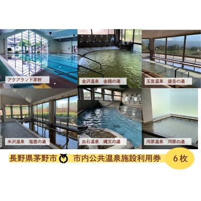市内公共温泉施設利用券　6枚　温泉　信州　蓼科