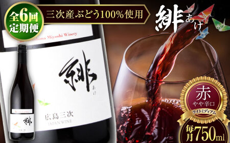 【全6回定期便】緋 -あけ-赤ワイン ライトミディアム 赤 ワイン ギフト 三次産 ワイン 葡萄 ブドウ[APAZ059] ワイン ワイン ワイン ワイン ワイン