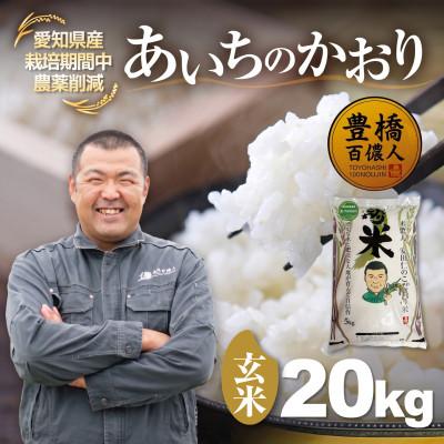 ふるさと納税 豊橋市 【栽培期間中農薬削減】あいちのかおり玄米20kg 愛知県 豊橋市 産地直送