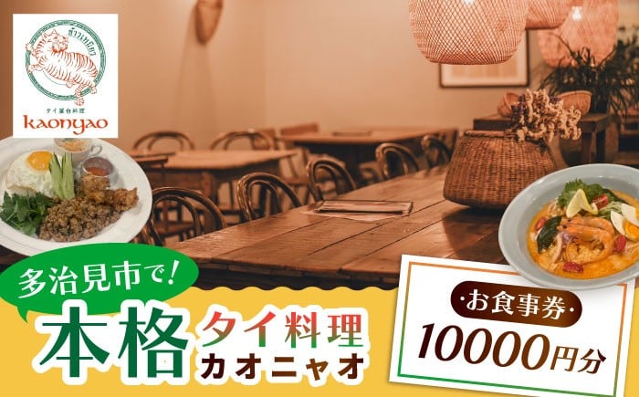 
            タイ料理Kaonyao お食事券10,000円分 多治見市 / タイ料理 屋台料理 カオニャオ チケット [THH003]
          